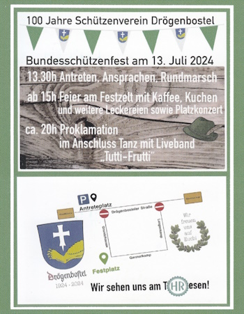 Einladung des SV Drögenbostel zum Bundesschützenfest 2024